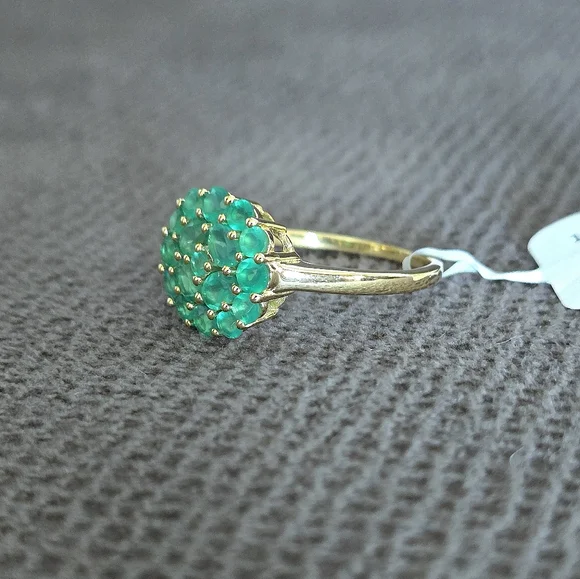 Shivam Green💚 Onyx Floral🌸 Cluster Ring💍 - NWT - Picture 3 of 16